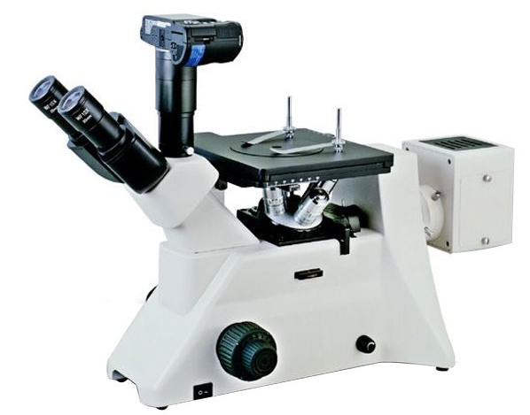 Το κεφάλι Trinocular ανέστρεψε το μεταλλουργικό μικροσκόπιο με τη διεπαφή ψηφιακών κάμερα